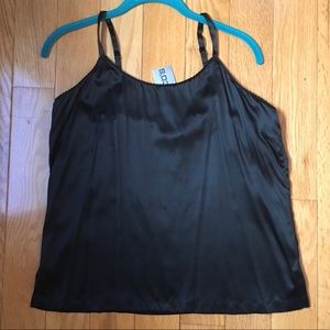 NWT Chico’s Silk Size1 Black Tank Top